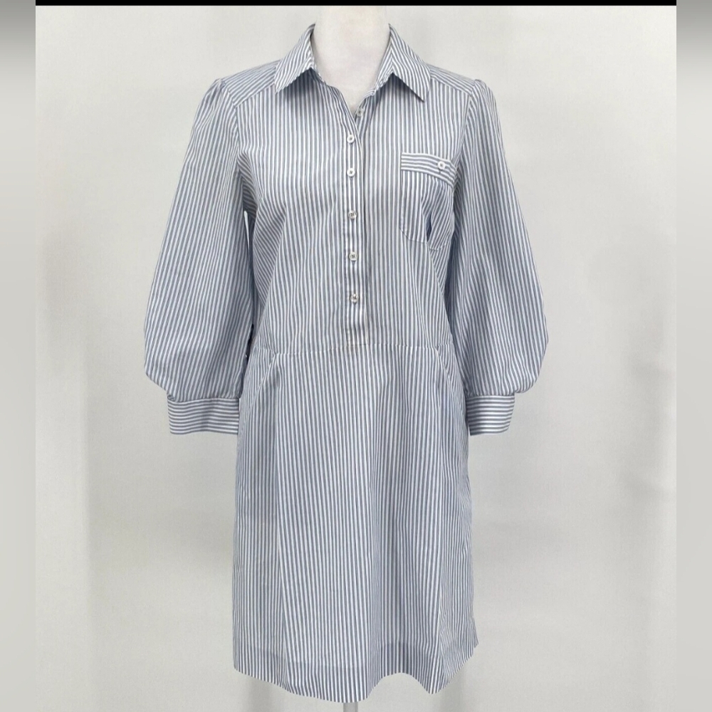 Lily Pulitzer Candy Striped Blue and White Shirt Dress